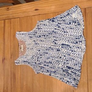 Pure Good Rough Seam White/Blue Dot Tank, Size Medium